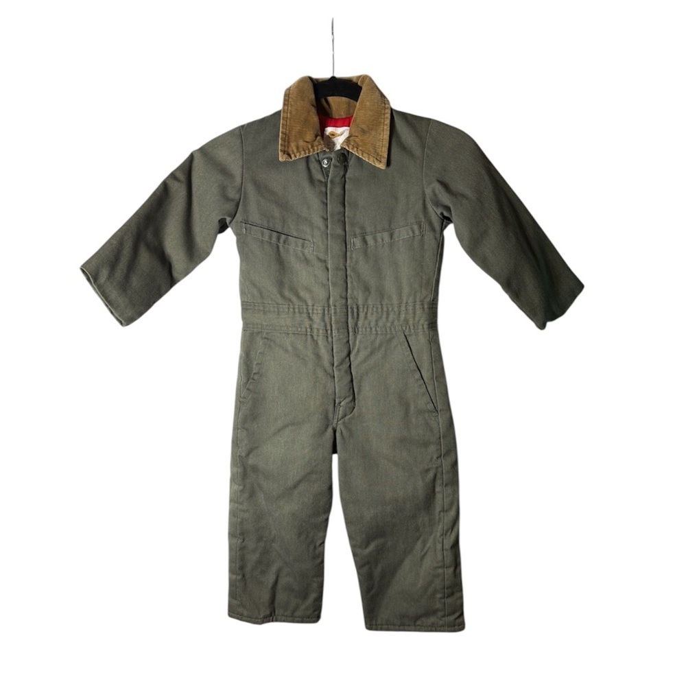 Vintage kids Size 4 Dark Green Coverall Key Imperial Brand
